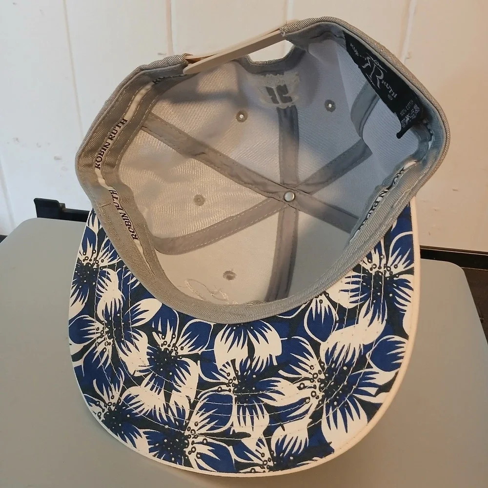 Robin Ruth Tokyo Snapback Hat Gray Floral Brim Mens Adjustable Baseball Cap‎